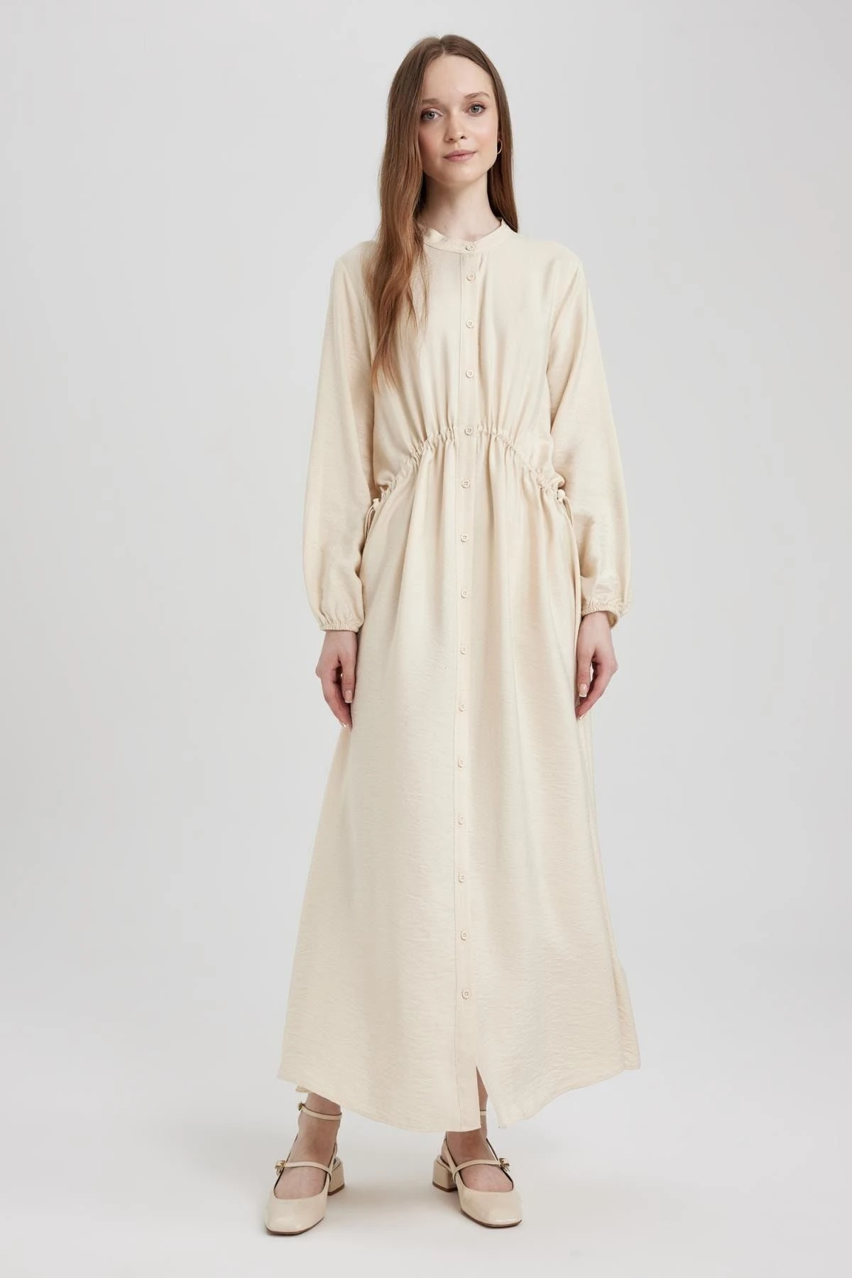 Defacto Kleid - Beige - A-Linie Damen Kleider 741364223 3 Defacto Kleid - Beige - A-Linie Damen Kleider 741364223