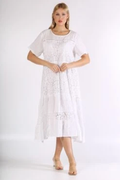 Chiccy Kleid - Weiß - A-Linie Damen Kleider 682220182