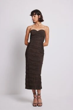 NA-KD Kleid - Braun - Bodycon Damen Kleider 687690909