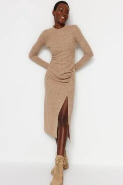 Trendyol Collection Kleid - Beige - Bodycon Damen Kleider 722846565