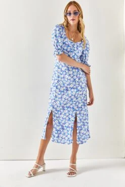 Olalook Kleid - Blau - A-Linie Damen Kleider 743016505