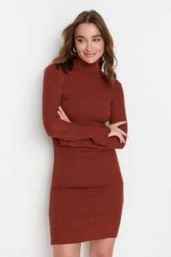 Trendyol Collection Kleid - Braun - Bodycon Damen Kleider 242422548