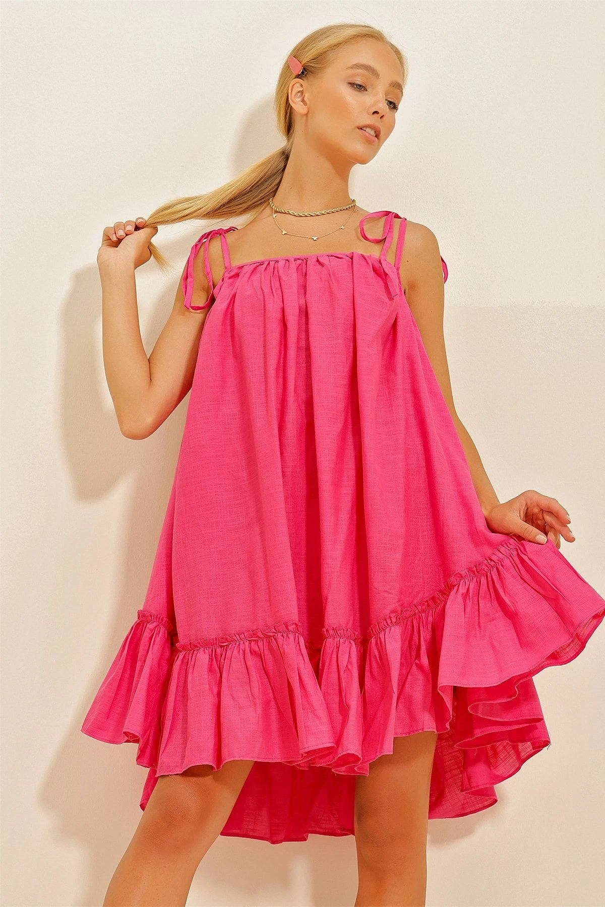 Trend Alaçatı Stili Kleid - Rosa - A-Linie Damen Kleider 745783037 3 Trend Alaçatı Stili Kleid - Rosa - A-Linie Damen Kleider 745783037