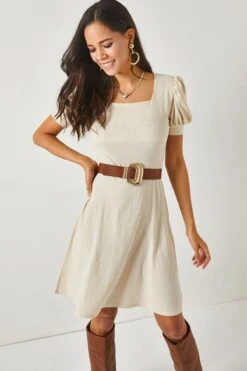 Olalook Kleid - Beige - A-Linie Damen Kleider 649470242