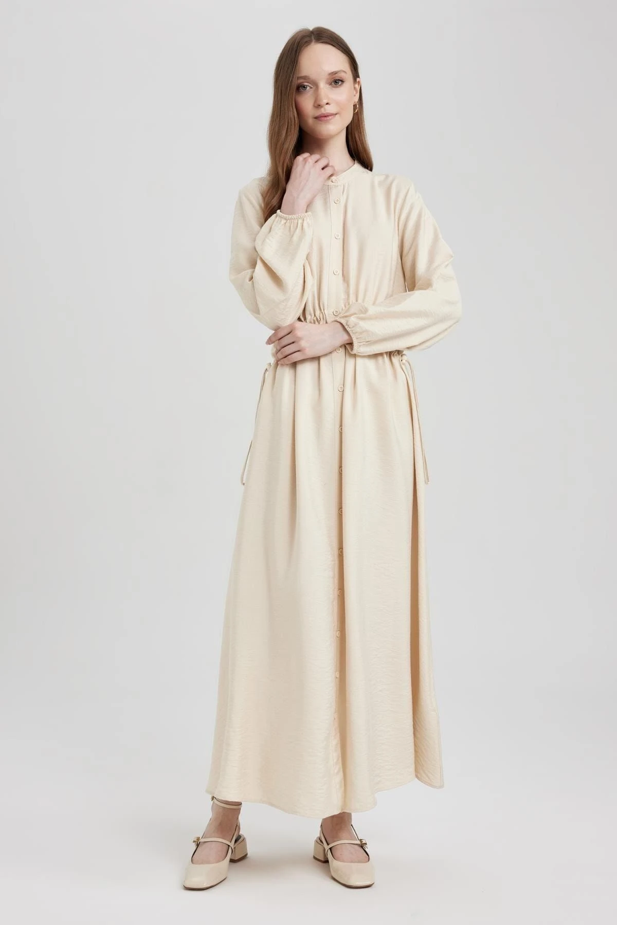 Defacto Kleid - Beige - A-Linie Damen Kleider 741364223 4 Defacto Kleid - Beige - A-Linie Damen Kleider 741364223 – Bild 2