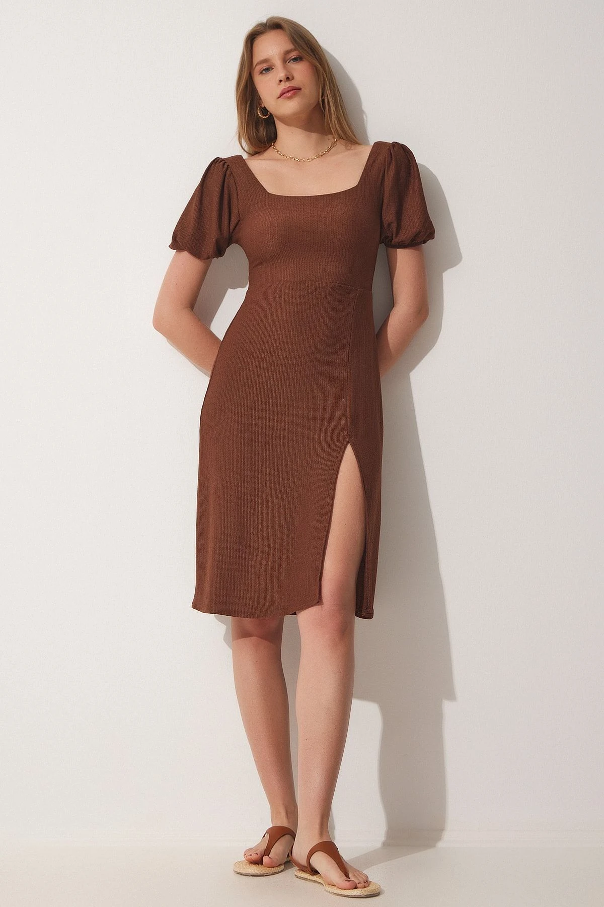 Happiness İstanbul Kleid - Braun - Wickelschnitt Damen Kleider 727835756 3 Happiness İstanbul Kleid - Braun - Wickelschnitt Damen Kleider 727835756