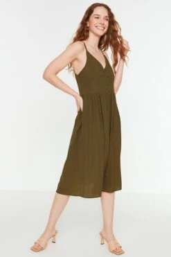 Trendyol Collection Kleid - Khaki - Skater Damen Kleider 221234167