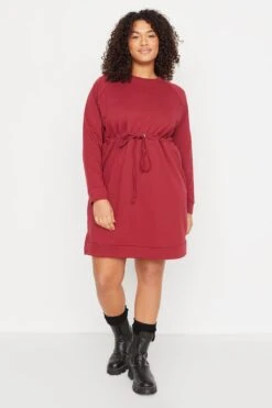 Trendyol Curve Große Größen In Kleid - Bordeaux - Shift Damen Kleider 335876851