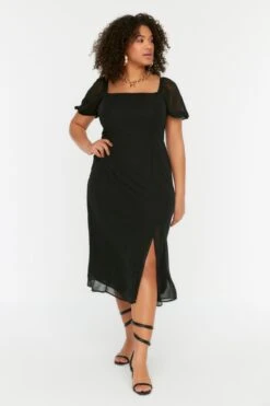 Titelseite 25 Trendyol Curve Große Größen In Kleid - Schwarz - A-Linie Damen Große Größen In Kleider 184541635