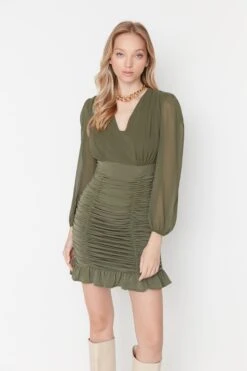 Trendyol Collection Kleid - Khaki - Bodycon Damen Kleider 330004635