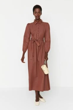 TRENDYOL MODEST Kleid - Braun - Basic Damen Kleider 303222697