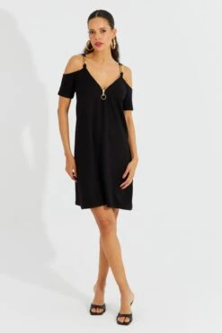 Cool & Sexy Kleid - Schwarz - A-Linie Damen Kleider 734467730