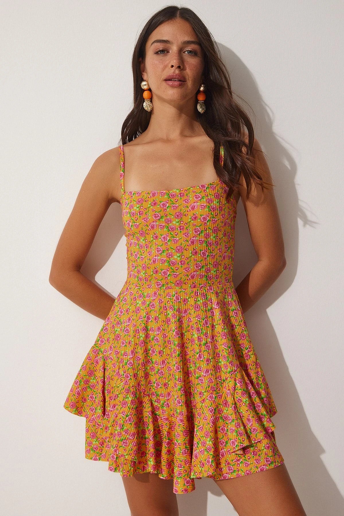 Happiness İstanbul Kleid - Orange - A-Linie Damen Kleider 710801202 4 Happiness İstanbul Kleid - Orange - A-Linie Damen Kleider 710801202 – Bild 2