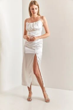 Bianco Lucci Kleid - Weiß - Wickelschnitt Damen Kleider 717590309 -KleidTraum Verkäufe 3 org zoom 140