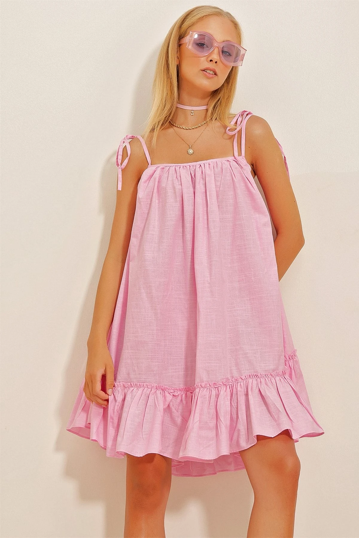 Trend Alaçatı Stili Kleid - Rosa - A-Linie Damen Kleider 745783034 4 Trend Alaçatı Stili Kleid - Rosa - A-Linie Damen Kleider 745783034 – Bild 2