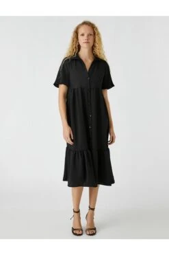 Koton Kleid - Schwarz - Gerüschter Saum Damen Kleider 360384136 7 Koton Kleid - Schwarz - Gerüschter Saum Damen Kleider 360384136 -KleidTraum Verkäufe 3 org zoom 219