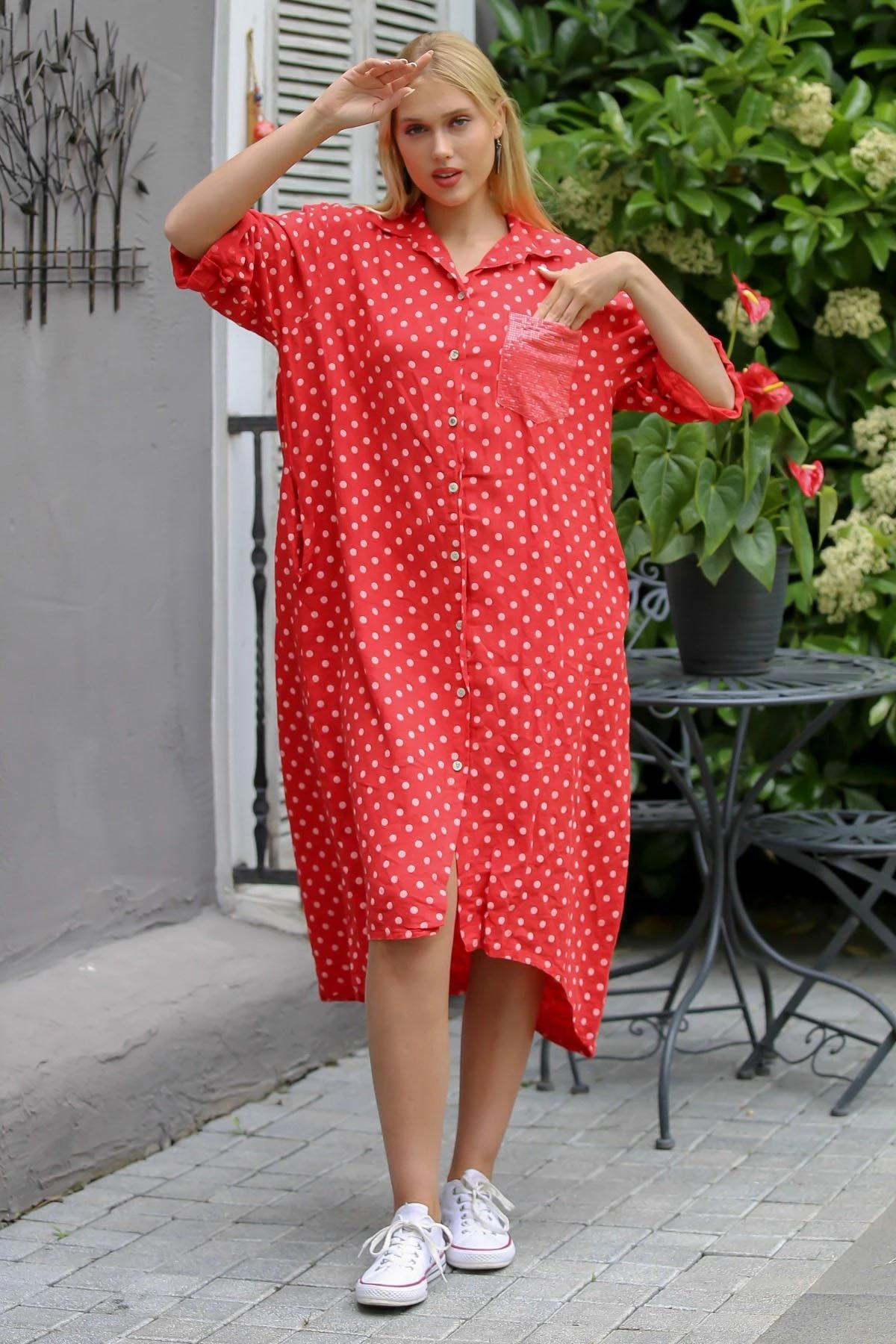 Chiccy Kleid - Rot - A-Linie Damen Kleider 737562340 5 Chiccy Kleid - Rot - A-Linie Damen Kleider 737562340 – Bild 3