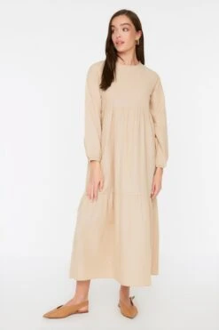 TRENDYOL MODEST Kleid - Beige - Skater Damen Kleider 193270943 -KleidTraum Verkäufe 3 org zoom 247