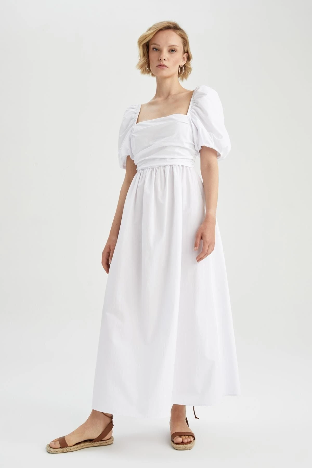 Defacto Kleid - Weiß - A-Linie Damen Kleider 314337078 5 Defacto Kleid - Weiß - A-Linie Damen Kleider 314337078 – Bild 3