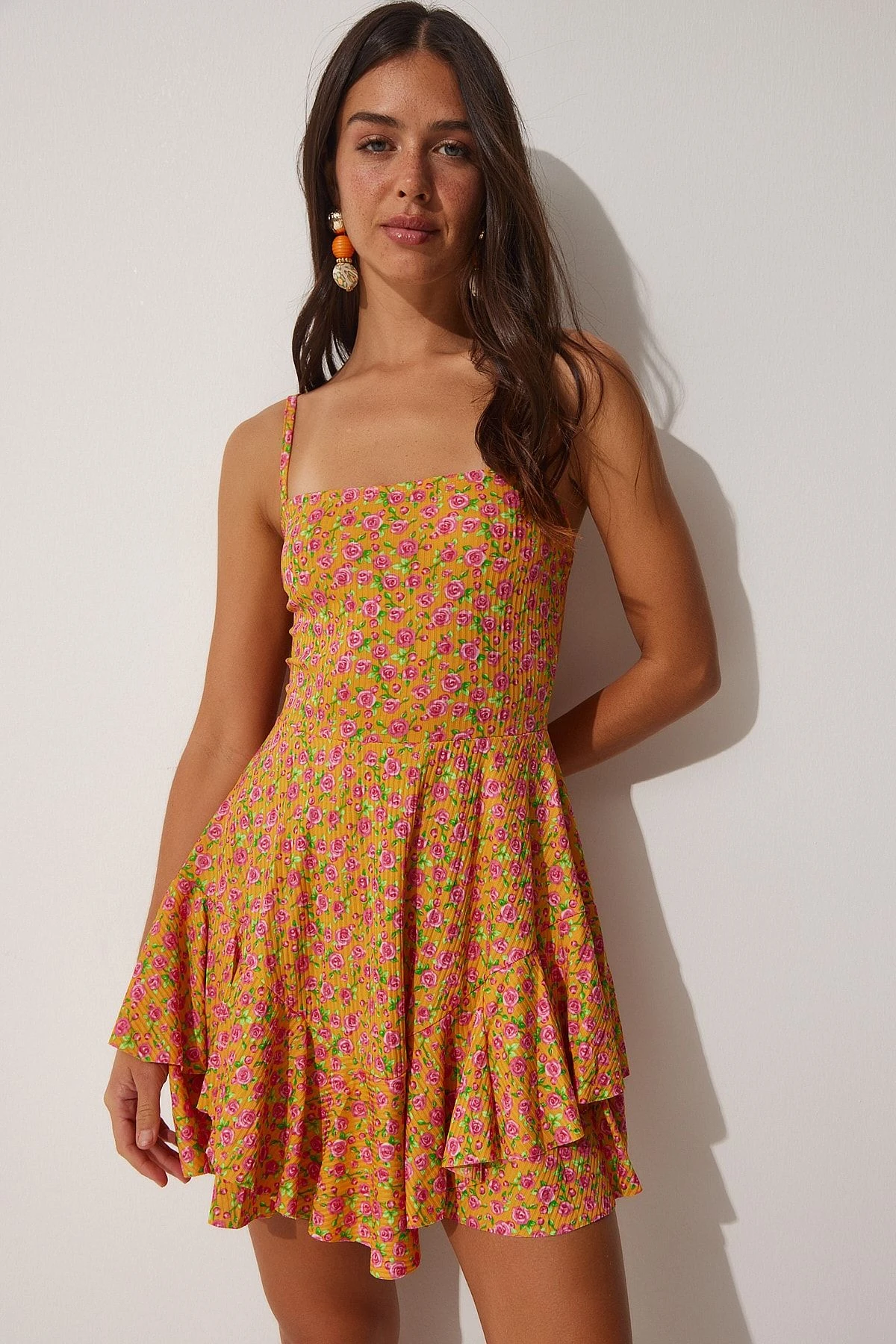 Happiness İstanbul Kleid - Orange - A-Linie Damen Kleider 710801202 5 Happiness İstanbul Kleid - Orange - A-Linie Damen Kleider 710801202 – Bild 3