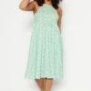 Trendyol Curve Große Größen In Kleid - Grün - Skater Damen Kleider 411284792